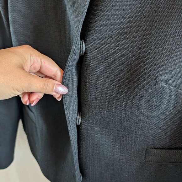 Banana Republic Cotton Wool Blend Cropped Blazer Snap Buttons Size 6 Classic - Picture 10 of 14